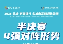 盐城足球超级联赛，四强对阵表出炉！